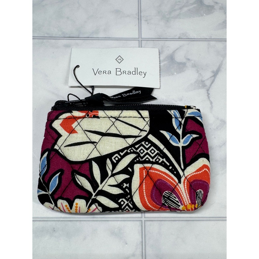Vera Bradley Kauai Floral Quilted Cotton Coin Purse Zip Pouch 15229-12656 NWT